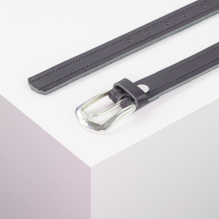 Ledergürtel 2,5cm mit Schnalle Auckland navi Reißverschluss