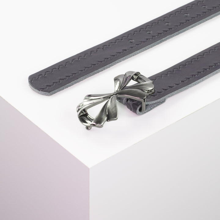 Ledergürtel 3cm mit Schnalle Paris navi kleine Welle