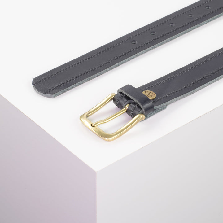 Ledergürtel 3cm mit Schnalle Liverpool messing navi Reißverschluss