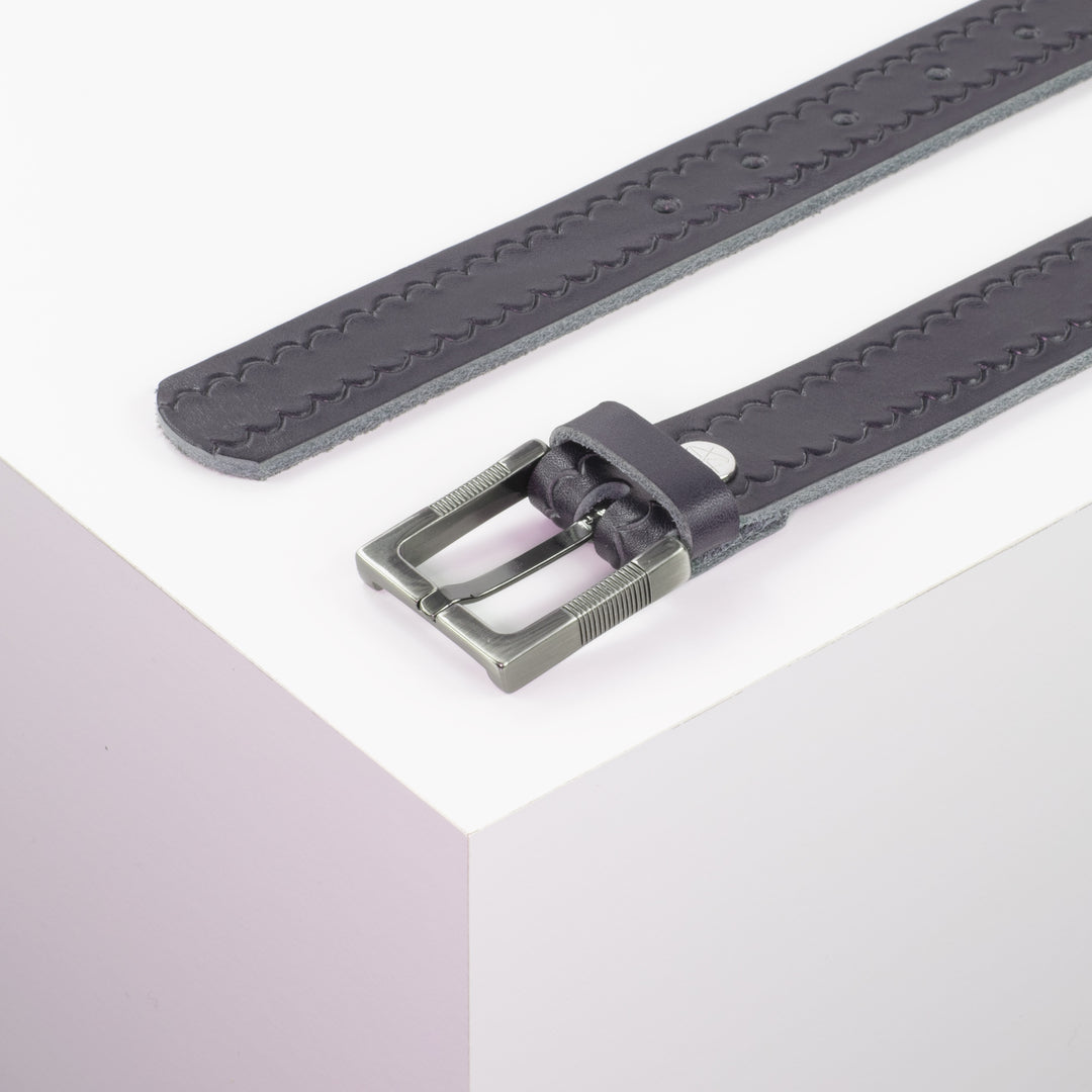 Ledergürtel 3cm mit Schnalle Denver navi kleine Welle