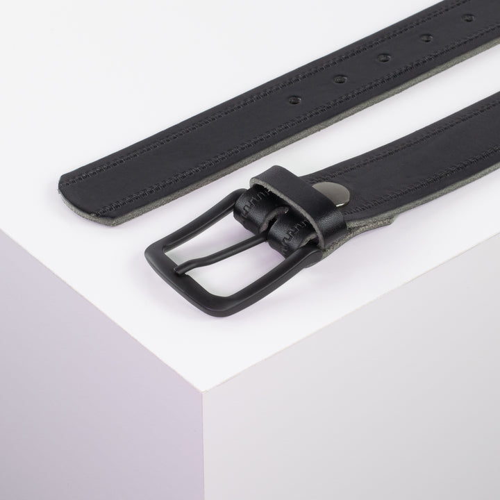 Ledergürtel 3,5cm mit Schnalle Rio schwarz Reißverschluss