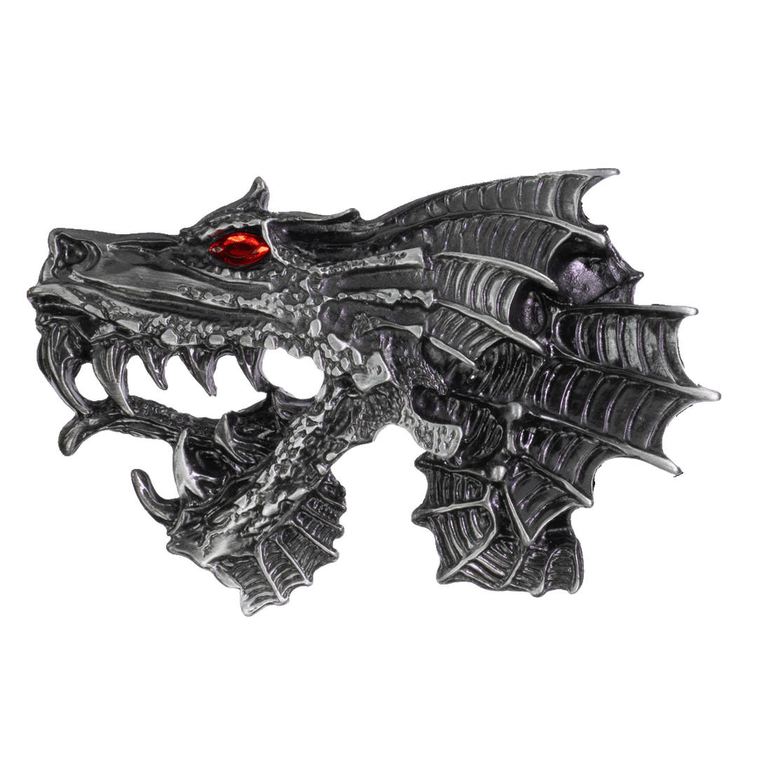 Gürtelschnalle 4cm Drache schwarz