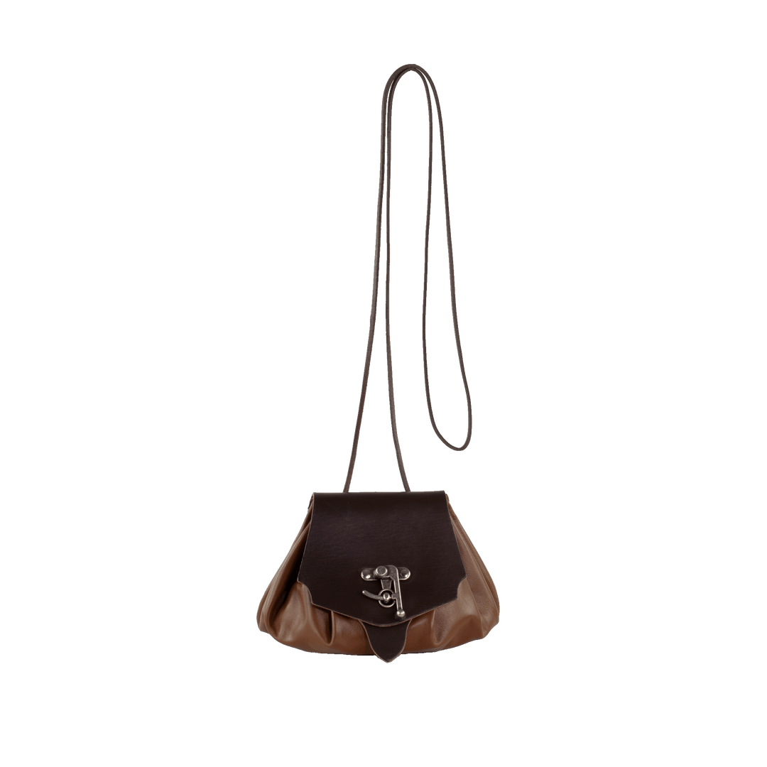 Hand- &amp; Gürteltasche Größe M hellbraun Glattleder