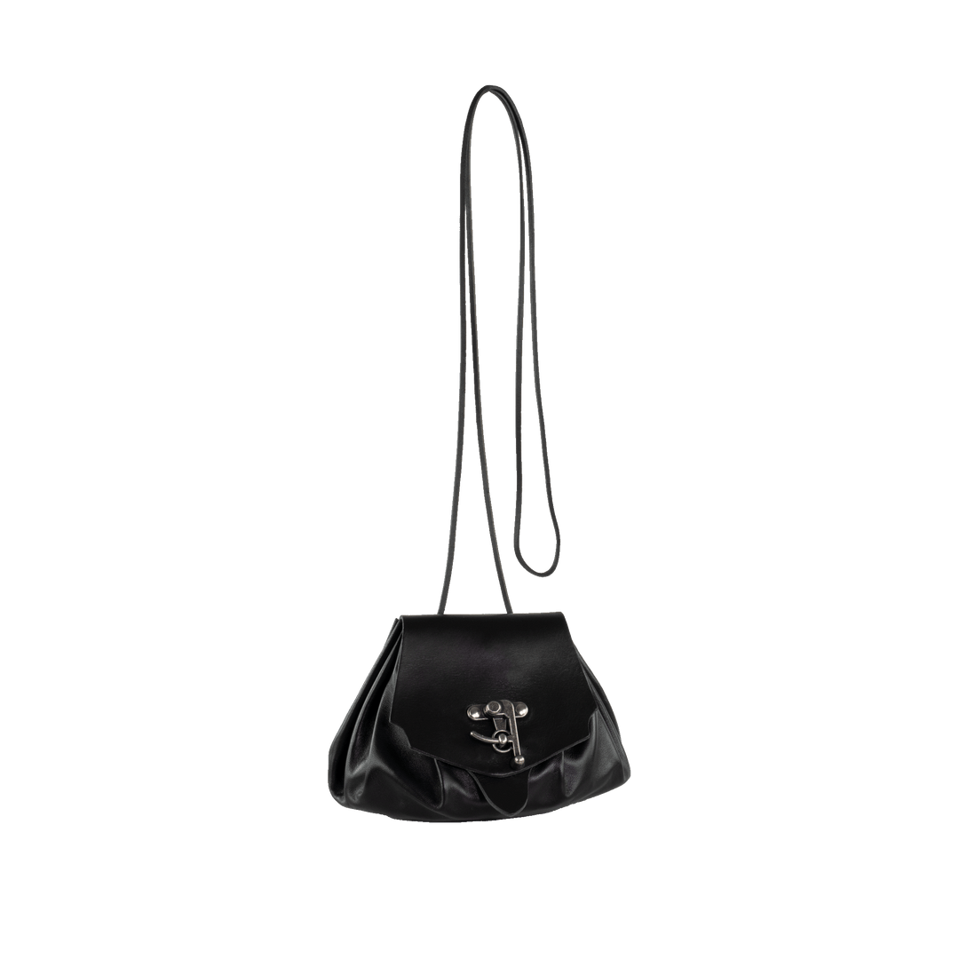 Hand- &amp; Gürteltasche Größe M schwarz Glattleder