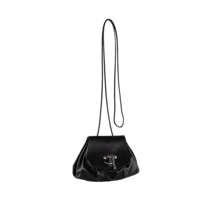 Hand- &amp; Gürteltasche Größe M schwarz Glattleder