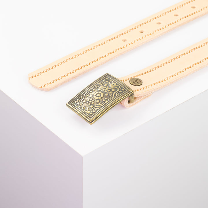 Ledergürtel 3cm mit Schnalle Kitzbühel messing natur Reißverschluss