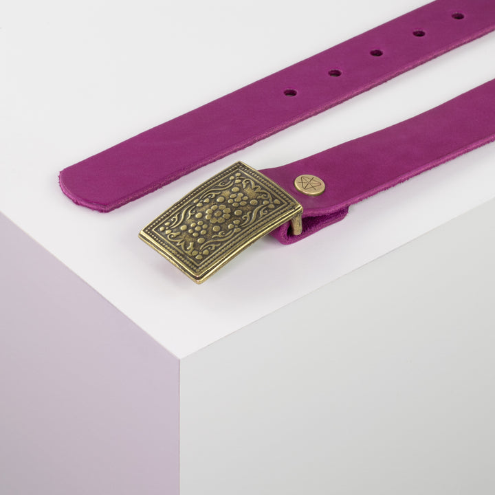 Ledergürtel 3cm mit Schnalle Kitzbühel messing pink ohne Muster