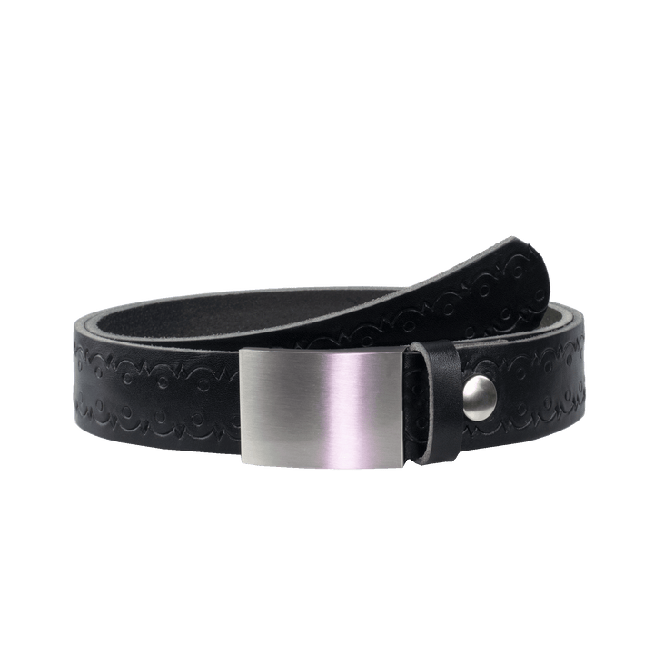Ledergürtel 3,5cm mit Schnalle London schwarz Lochwelle