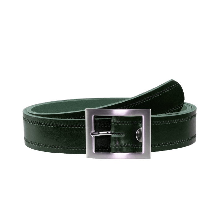 Ledergürtel 3,5cm mit Schnalle Sydney grün Reißverschluss