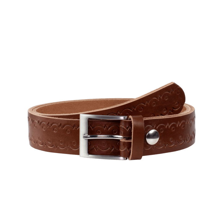 Ledergürtel 3,5cm mit Schnalle New York cognac Lochwelle