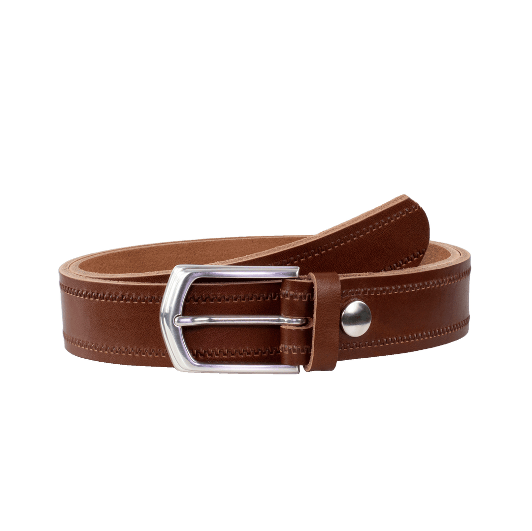 Ledergürtel 3,5cm mit Schnalle Marrakesch cognac Reißverschluss