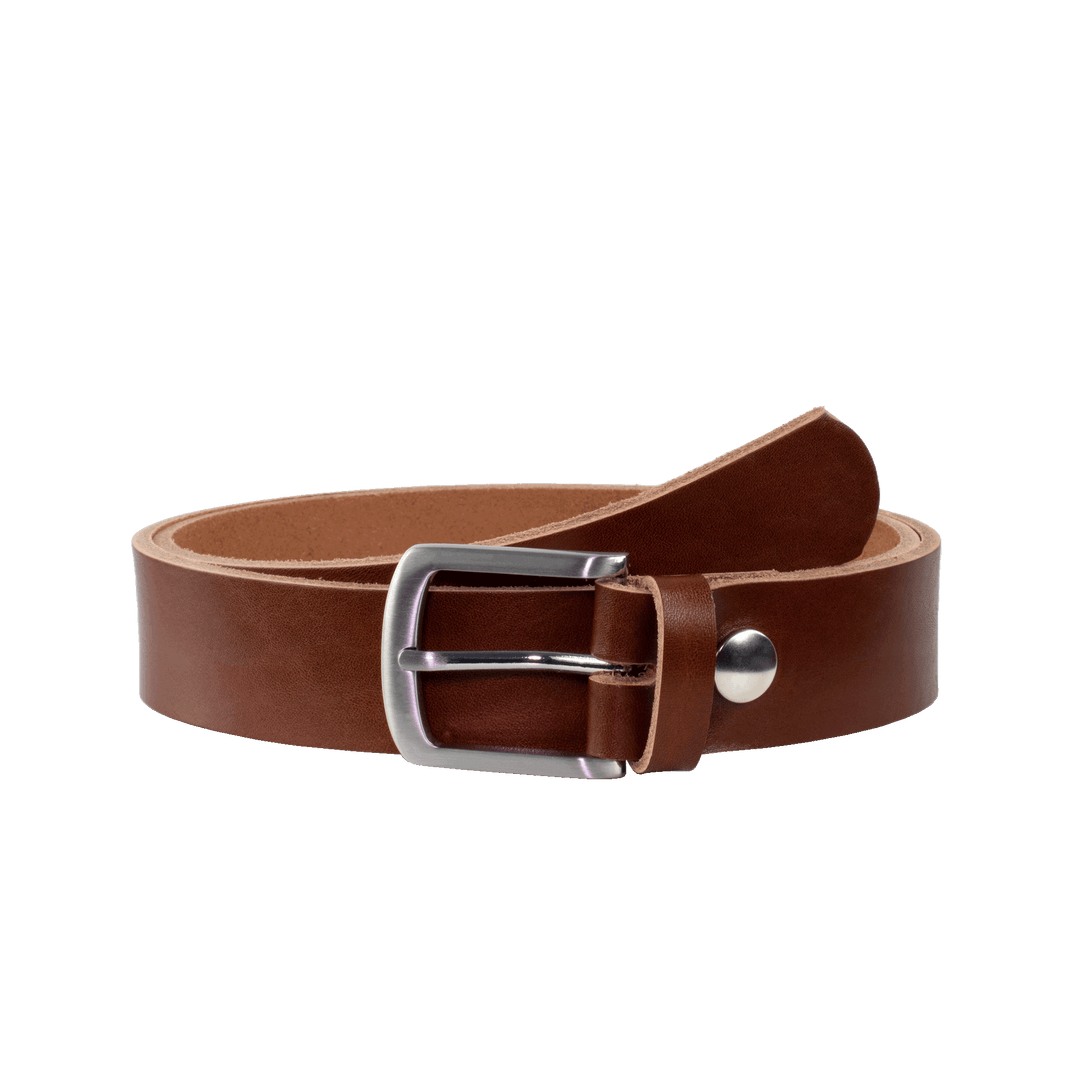 Ledergürtel 3,5cm mit Schnalle Frankfurt cognac ohne Muster