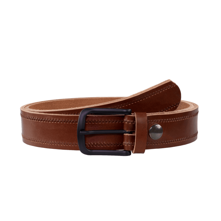 Ledergürtel 3,5cm mit Schnalle Rio cognac Reißverschluss