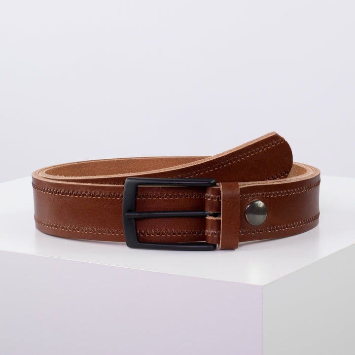 Ledergürtel 3,5cm mit Schnalle Cape Town cognac Reißverschluss