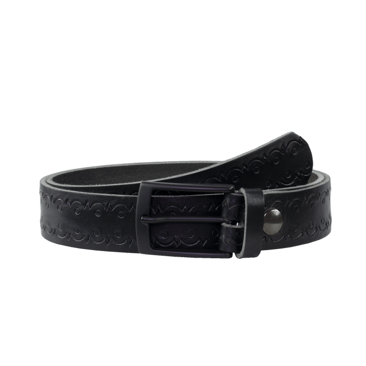 Ledergürtel 3,5cm mit Schnalle Cape Town schwarz Lochwelle