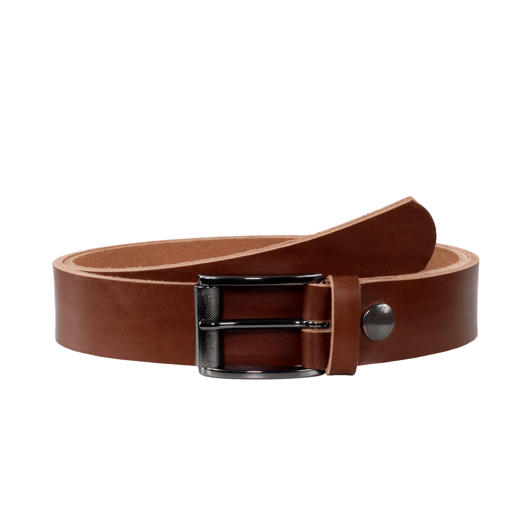 Ledergürtel 3,5cm mit Schnalle Zürich cognac ohne Muster
