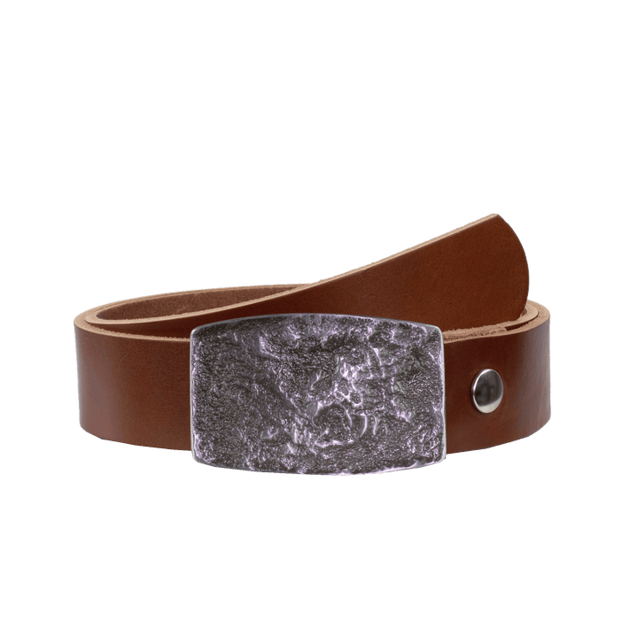 Ledergürtel 4cm mit Schnalle Death Valley cognac ohne Muster