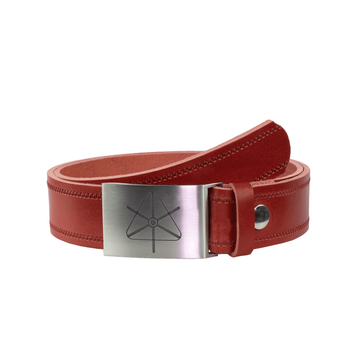 Ledergürtel 4cm mit Schnalle Siegenthaler rot Reißverschluss