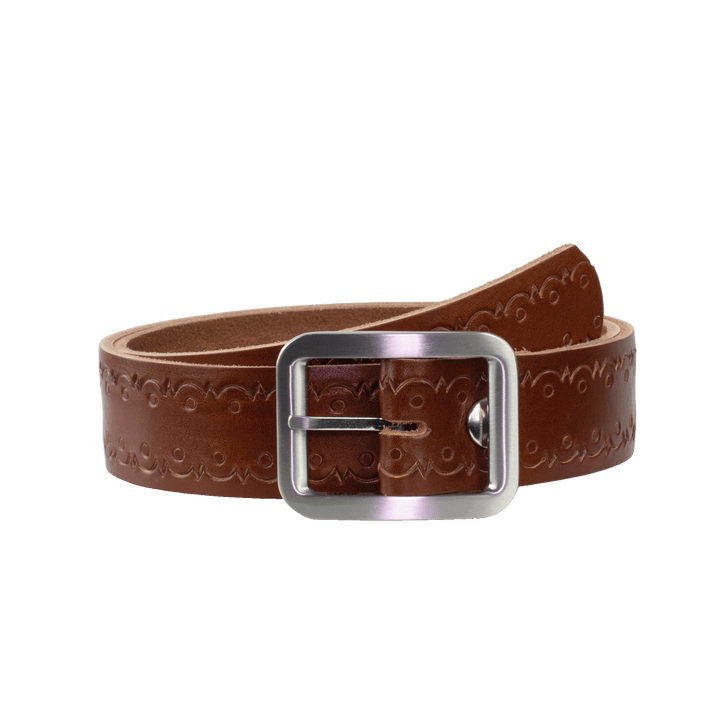 Ledergürtel 4cm mit Schnalle Munich cognac Lochwelle