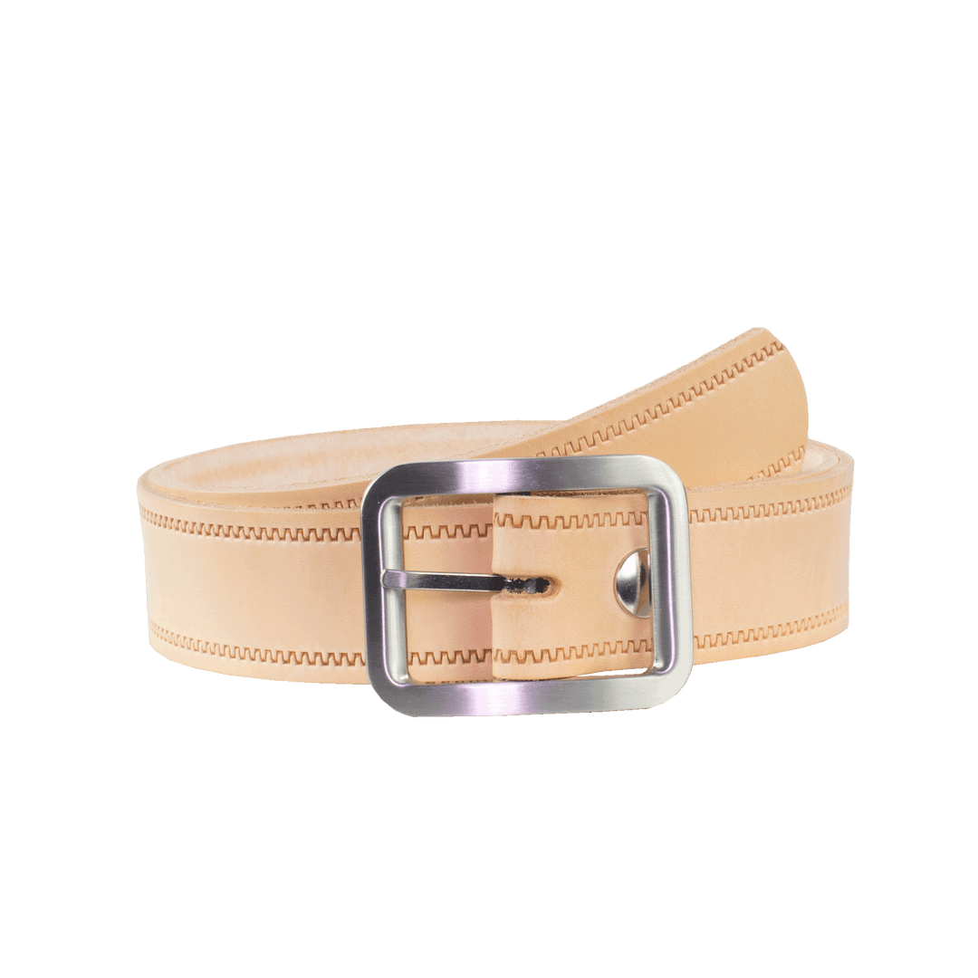 Ledergürtel 4cm mit Schnalle Munich natur Reißverschluss