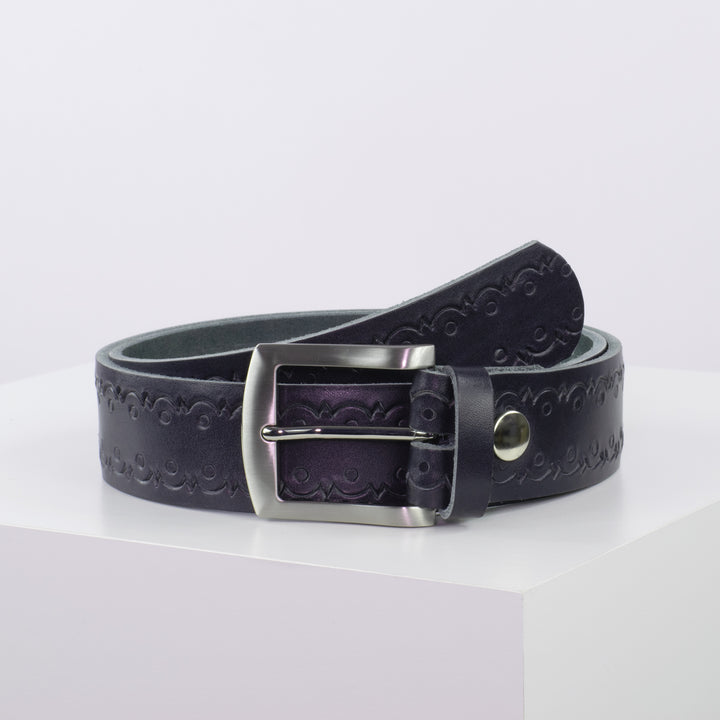 Ledergürtel 4cm mit Schnalle Bangkok navi Lochwelle