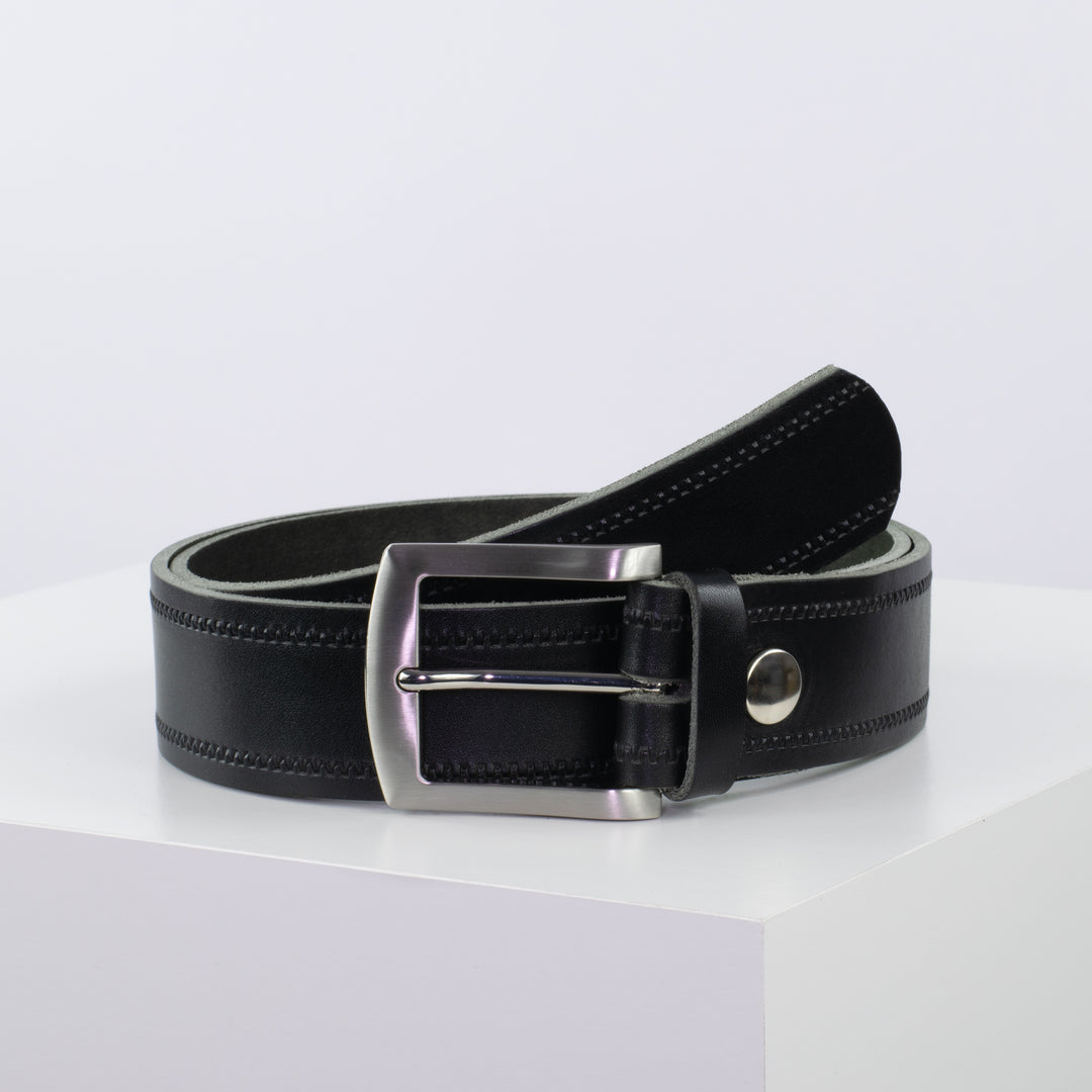 Ledergürtel 4cm mit Schnalle Bangkok schwarz Reißverschluss