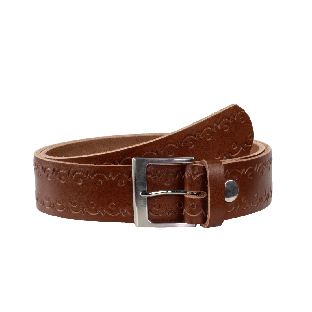 Ledergürtel 4cm mit Schnalle Copenhagen cognac Lochwelle