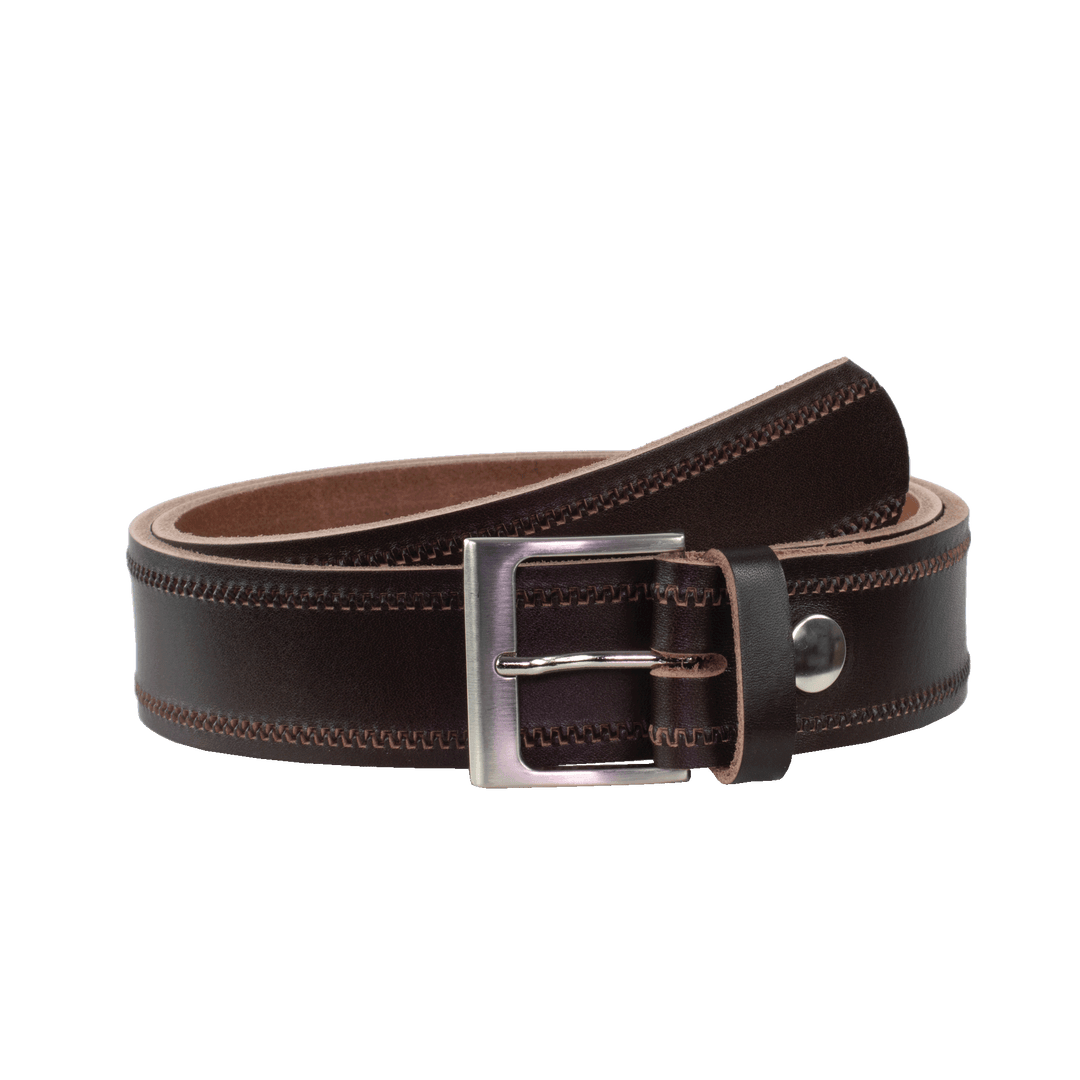 Ledergürtel 4cm mit Schnalle Copenhagen dunkelbraun Reißverschluss