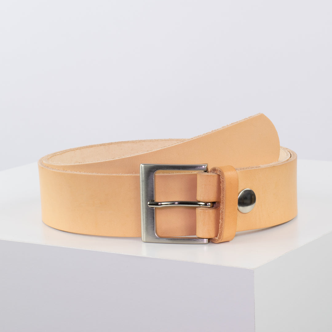 Ledergürtel 4cm mit Schnalle Copenhagen natur ohne Muster