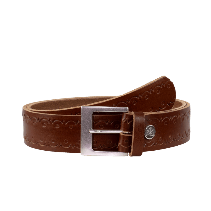 Ledergürtel 4cm mit Schnalle Odessa silber cognac Lochwelle