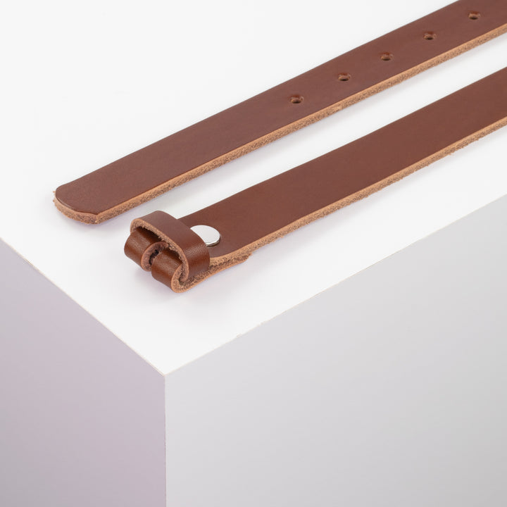 Ledergürtel 2.5cm cognac ohne Muster