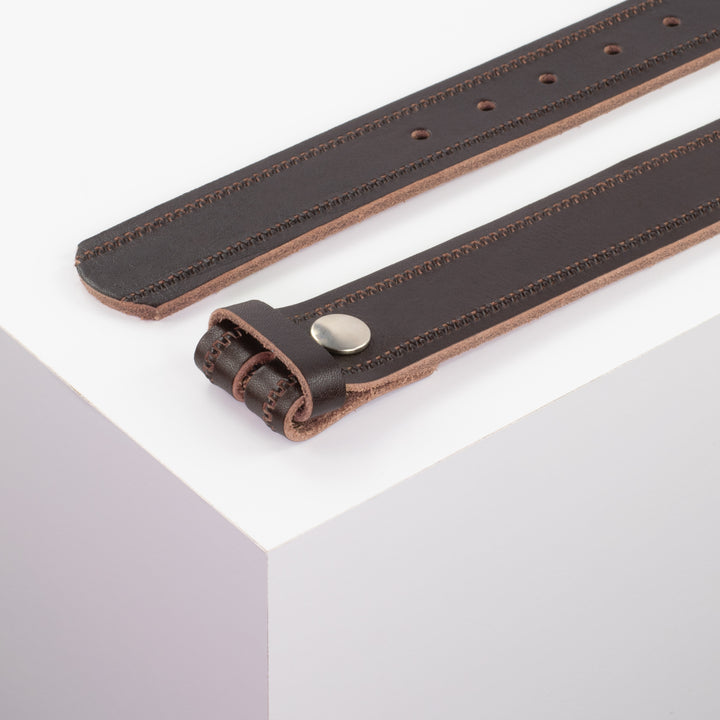 Ledergürtel 3.5cm braun Reisverschluss