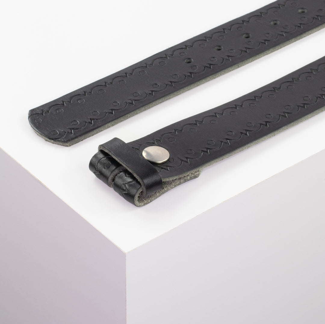 Ledergürtel 4cm schwarz Lochwelle#farbe_schwarz