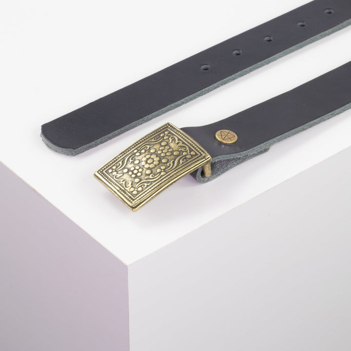 Ledergürtel 3cm mit Schnalle Kitzbühel messing navi ohne Muster