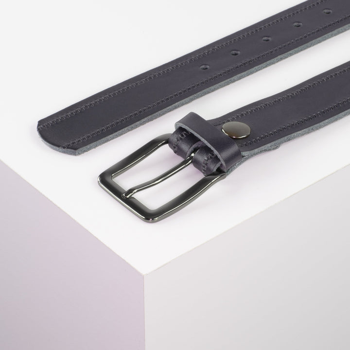 Ledergürtel 3,5cm mit Schnalle Prag navi Reißverschluss
