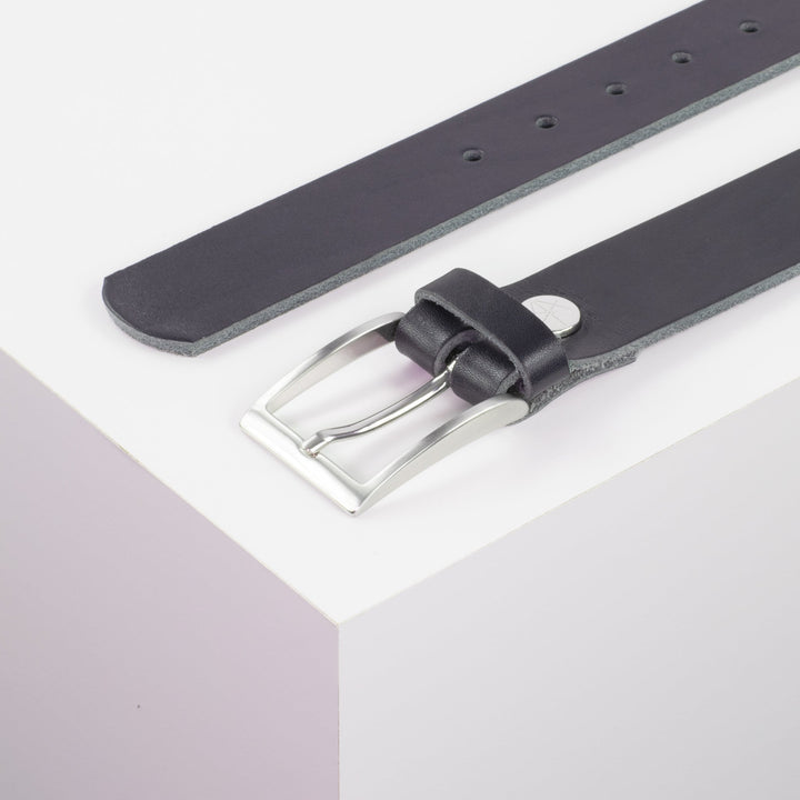 Ledergürtel 3,5cm mit Schnalle Los Angeles navi ohne Muster