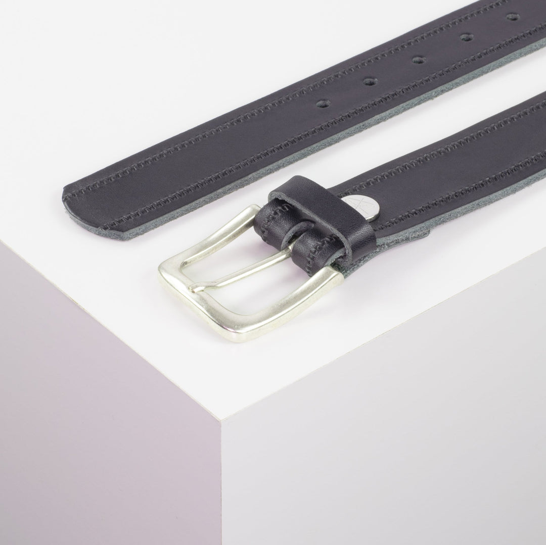 Ledergürtel 3,5cm mit Schnalle Kathmandu navi Reißverschluss