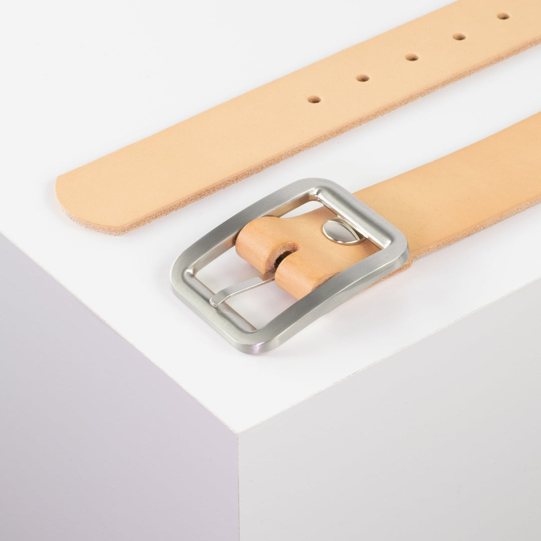 Ledergürtel 4cm mit Schnalle Munich natur ohne Muster
