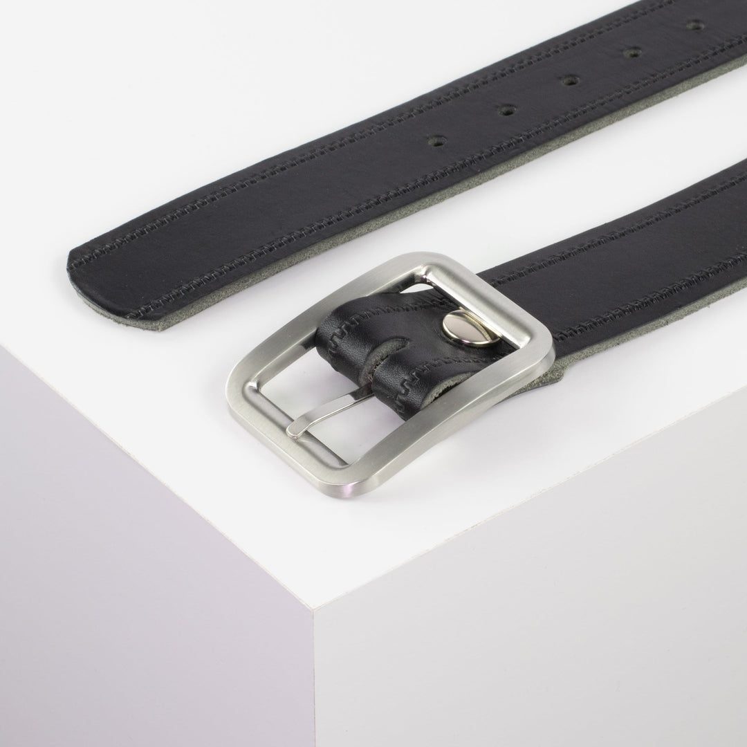 Ledergürtel 4cm mit Schnalle Munich schwarz Reißverschluss