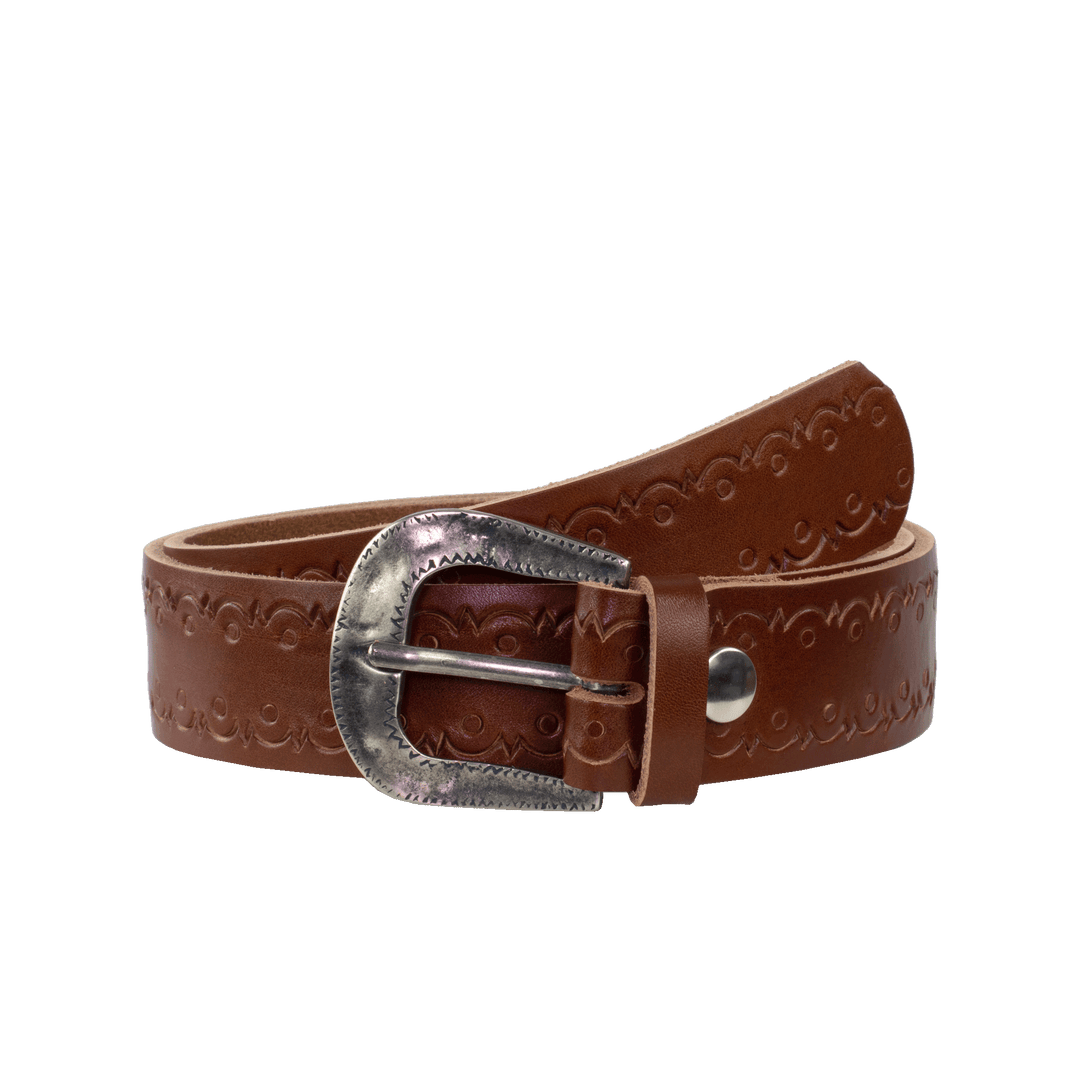 Ledergürtel 4cm mit Schnalle Berlin cognac Lochwelle