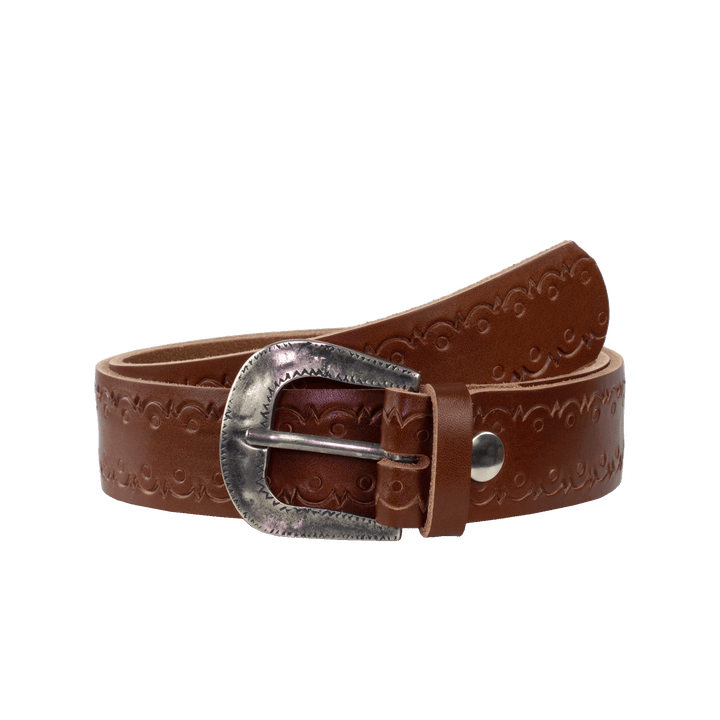 Ledergürtel 4cm mit Schnalle Berlin cognac Lochwelle