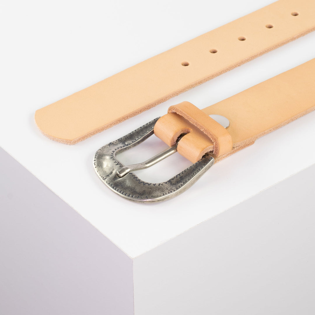 Ledergürtel 4cm mit Schnalle Berlin natur ohne Muster