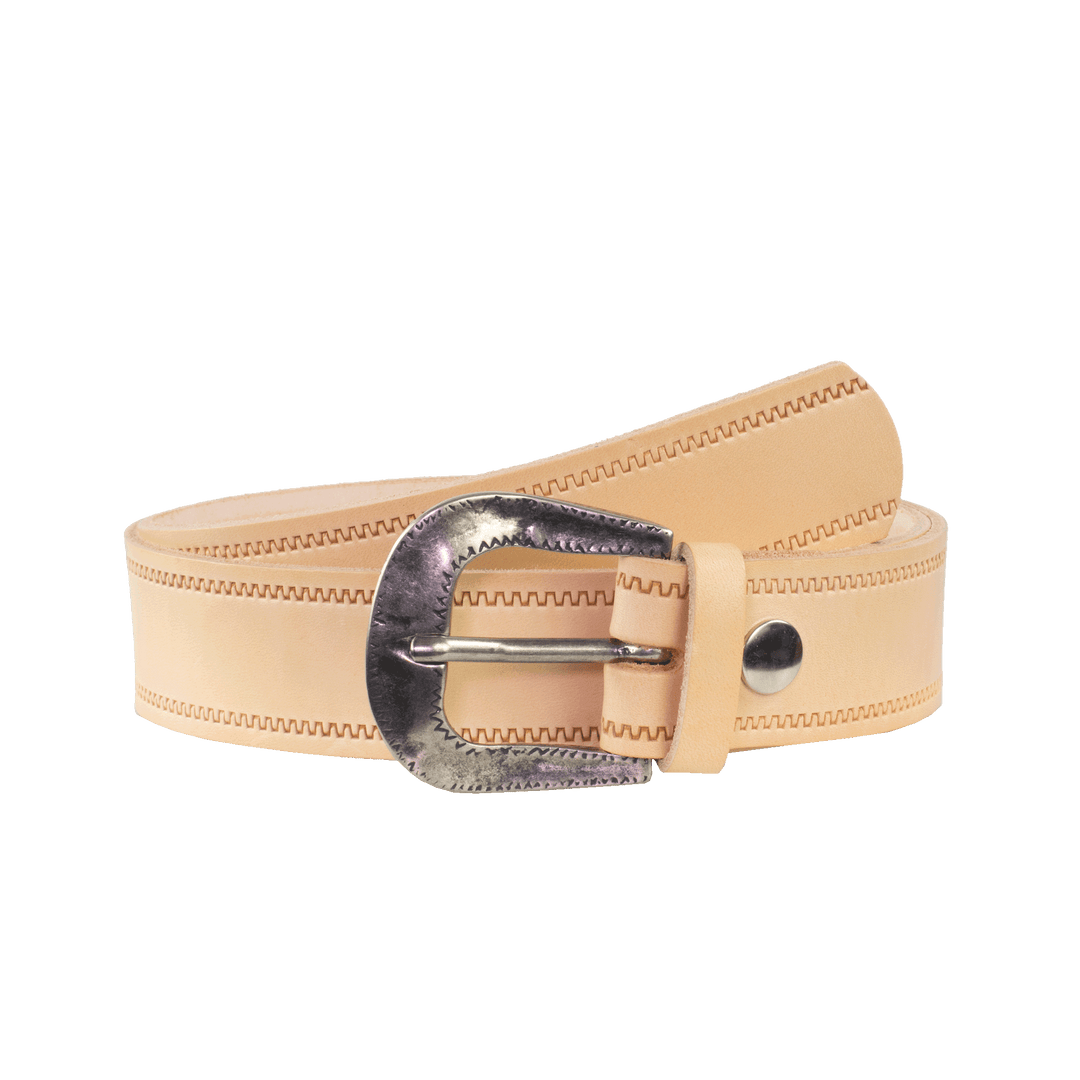 Ledergürtel 4cm mit Schnalle Berlin natur Reißverschluss