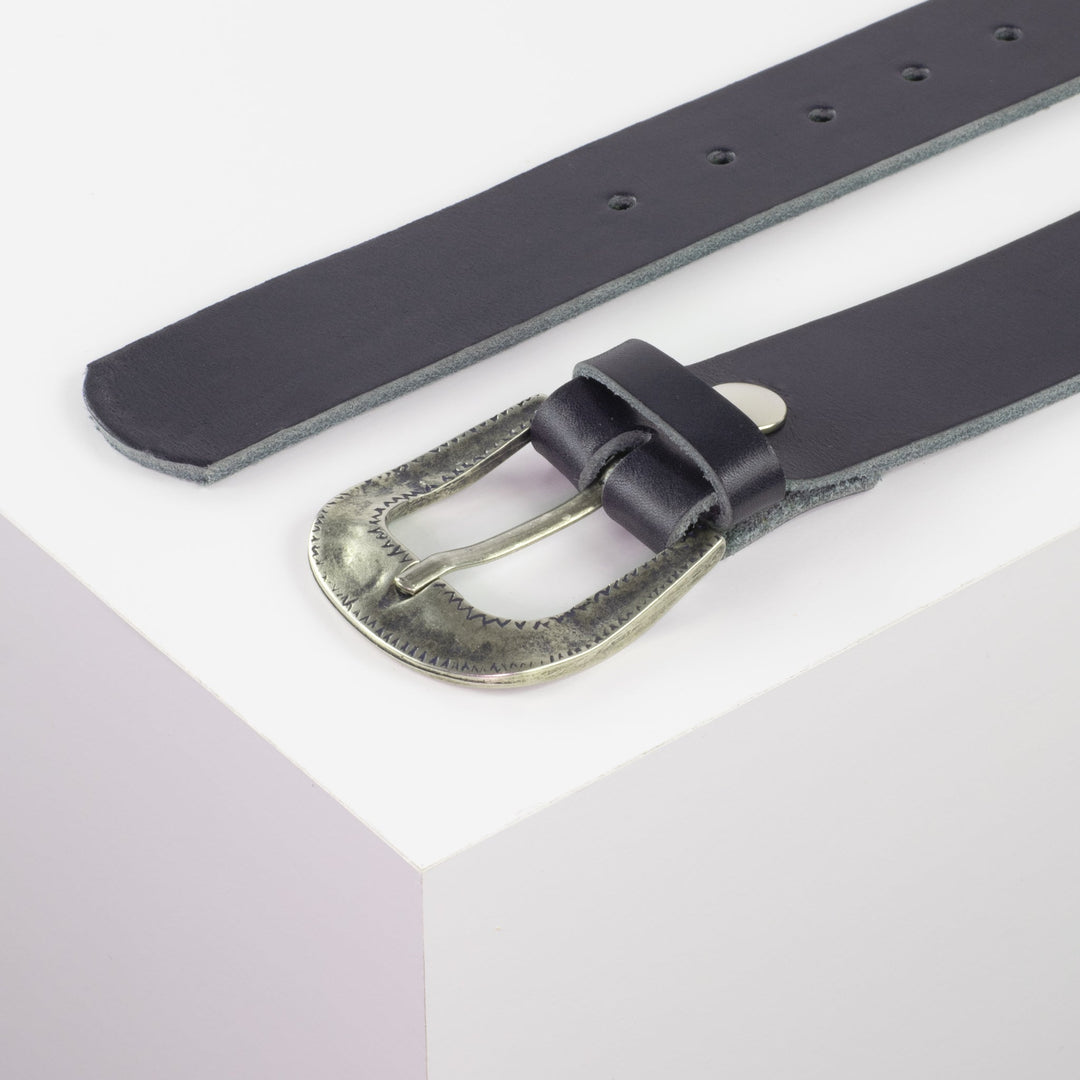 Ledergürtel 4cm mit Schnalle Berlin navi ohne Muster