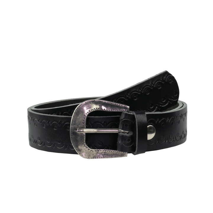 Ledergürtel 4cm mit Schnalle Berlin schwarz Lochwelle