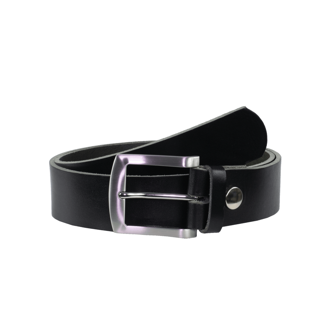 Ledergürtel 4cm mit Schnalle Bangkok schwarz ohne Muster