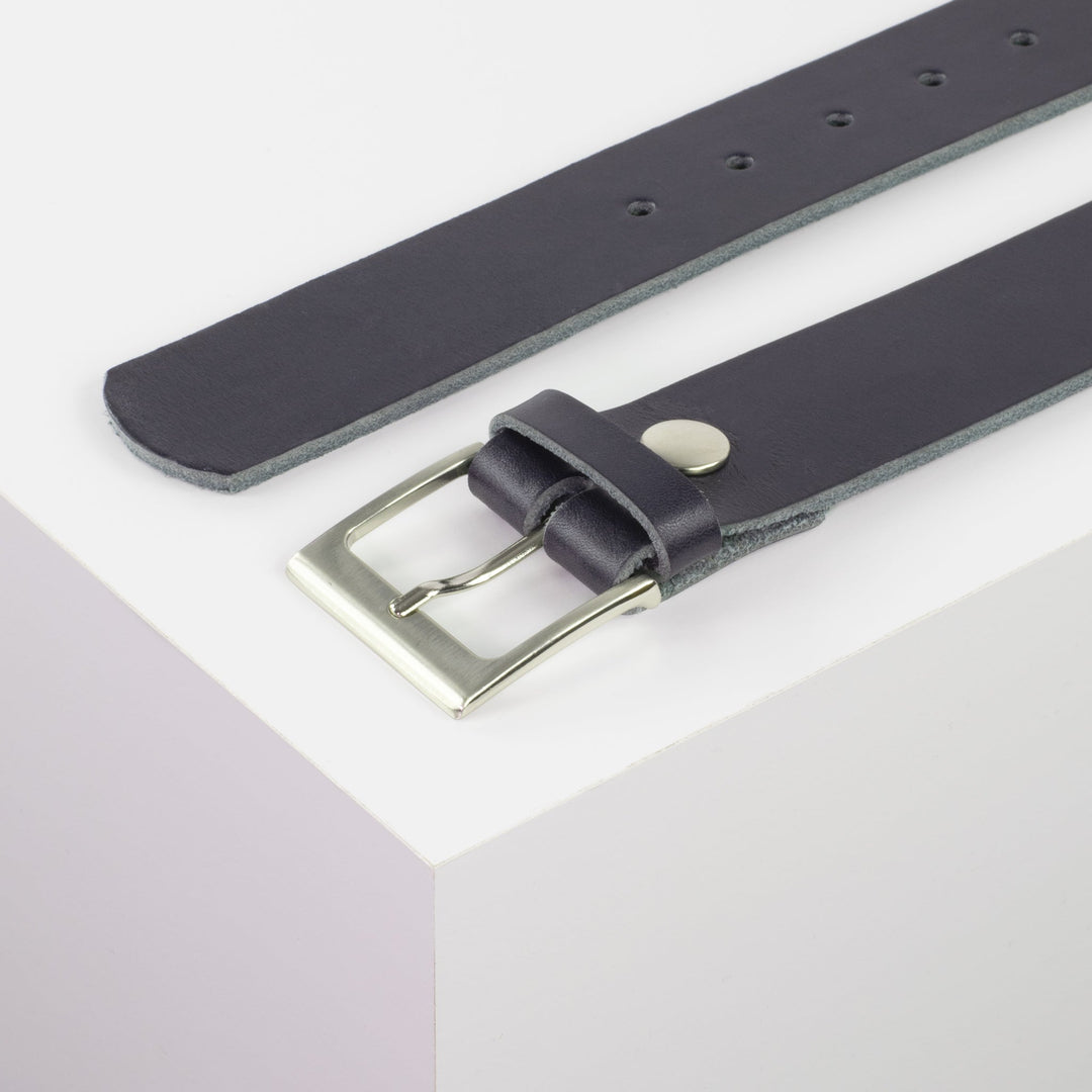 Ledergürtel 4cm mit Schnalle Copenhagen navi ohne Muster