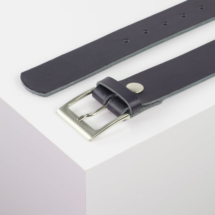 Ledergürtel 4cm mit Schnalle Copenhagen navi ohne Muster