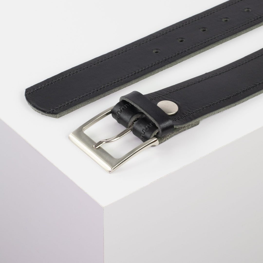 Ledergürtel 4cm mit Schnalle Copenhagen schwarz Reißverschluss